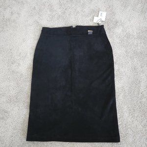 Black Suede Calvin Klein Pencil Skirt